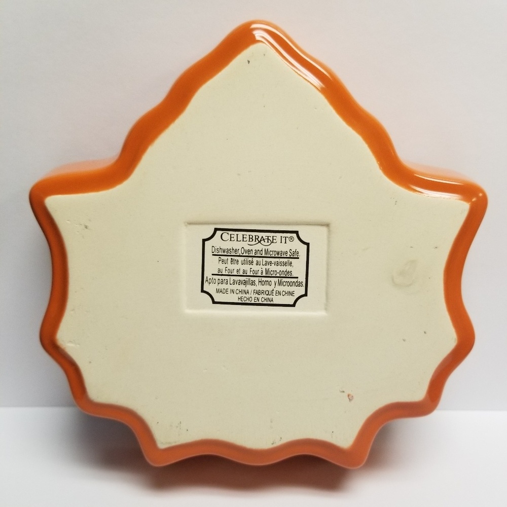Maple fall leaf orange dish - Picture 2 of 2